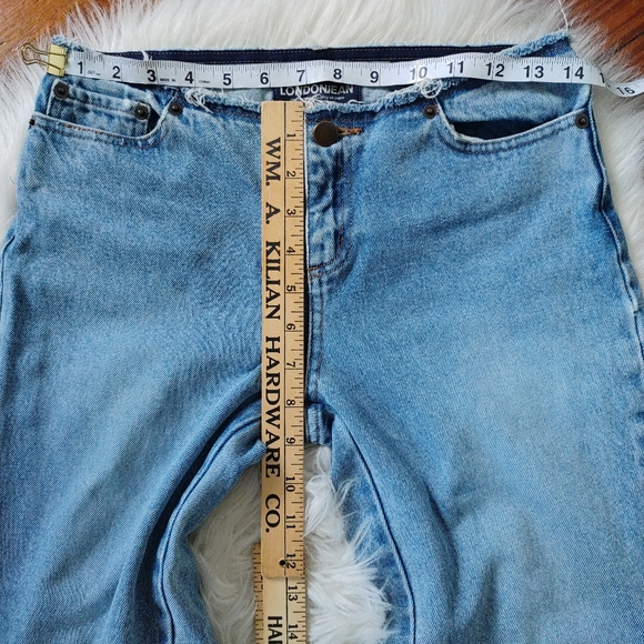 Victoria Secret London Mid-Rise distressed Flare Jeans Sz. 0 RARE - Picture 4 of 14